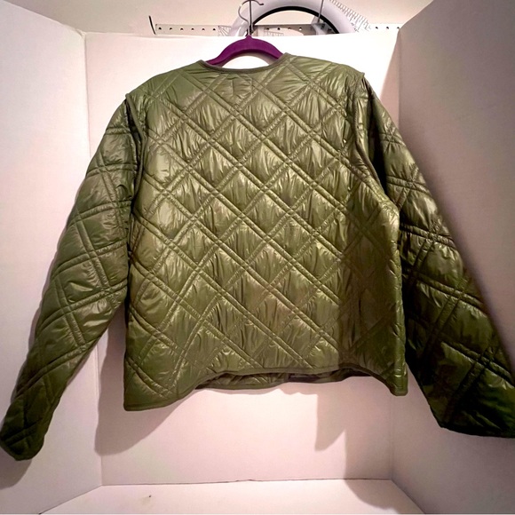 Women’s Quilted Long Sleeve Jacket, Time and Tru, Green, Size XL (16-18) - Picture 2 of 8